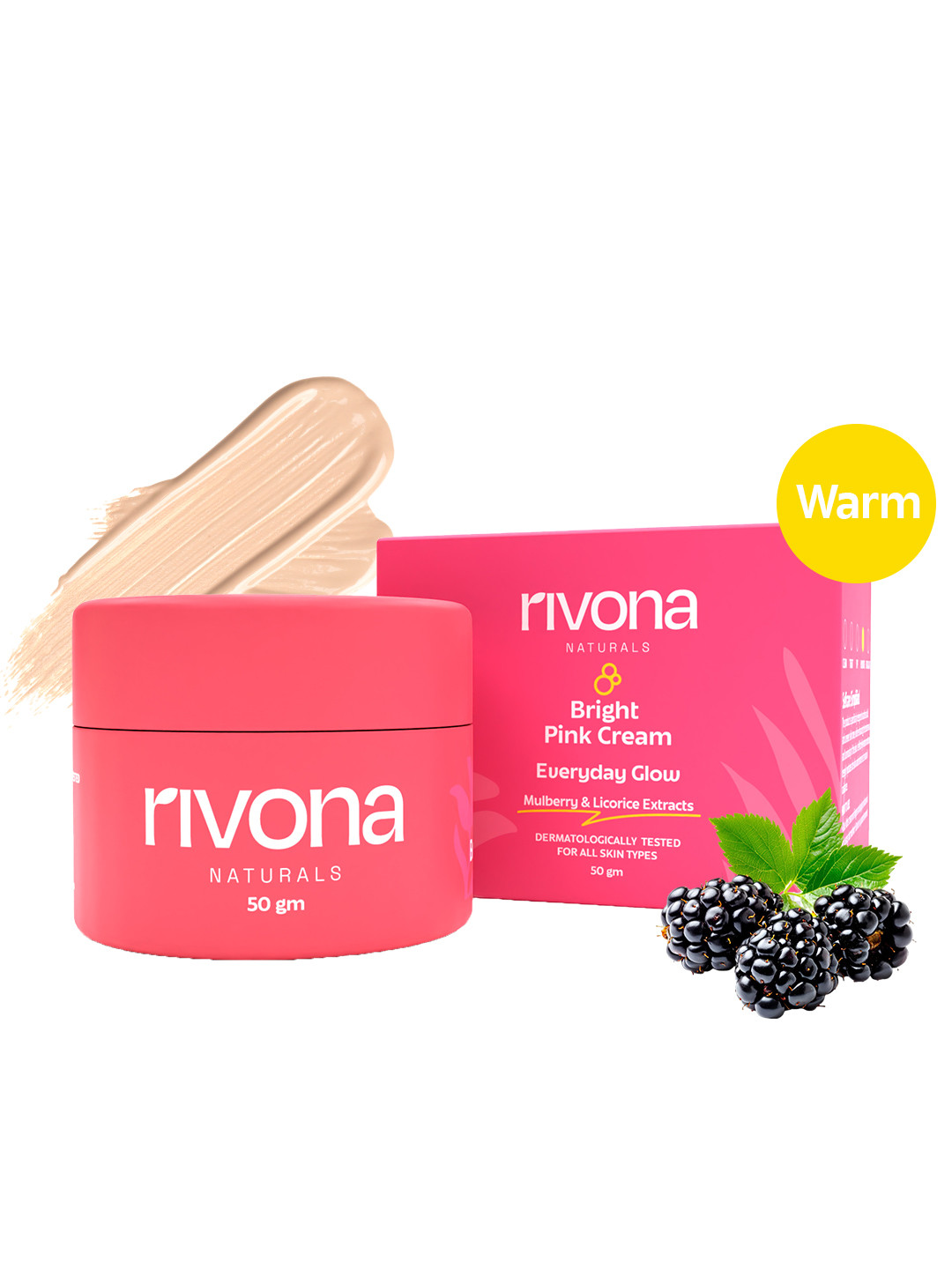 Rivona Naturals Pink Everyday Glow Cream 3 In1 Foundation Finish With Alpha Arbutin - 50 g