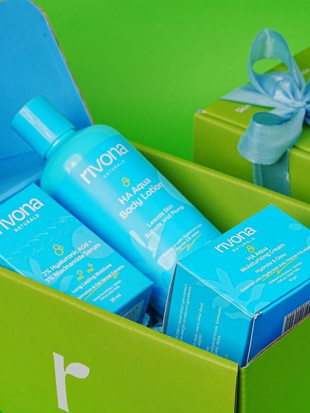 Rivona Naturals Set Of 3 HA Aqua Body Lotion With Moisturizing Cream & Serum