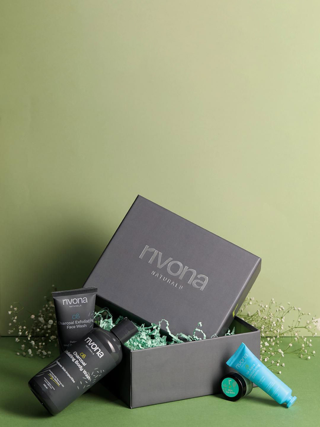 Rivona Naturals The Zen Cleanse Set Of 4 Gift Set Body Wash- Face Wash- Cream & Lip Balm