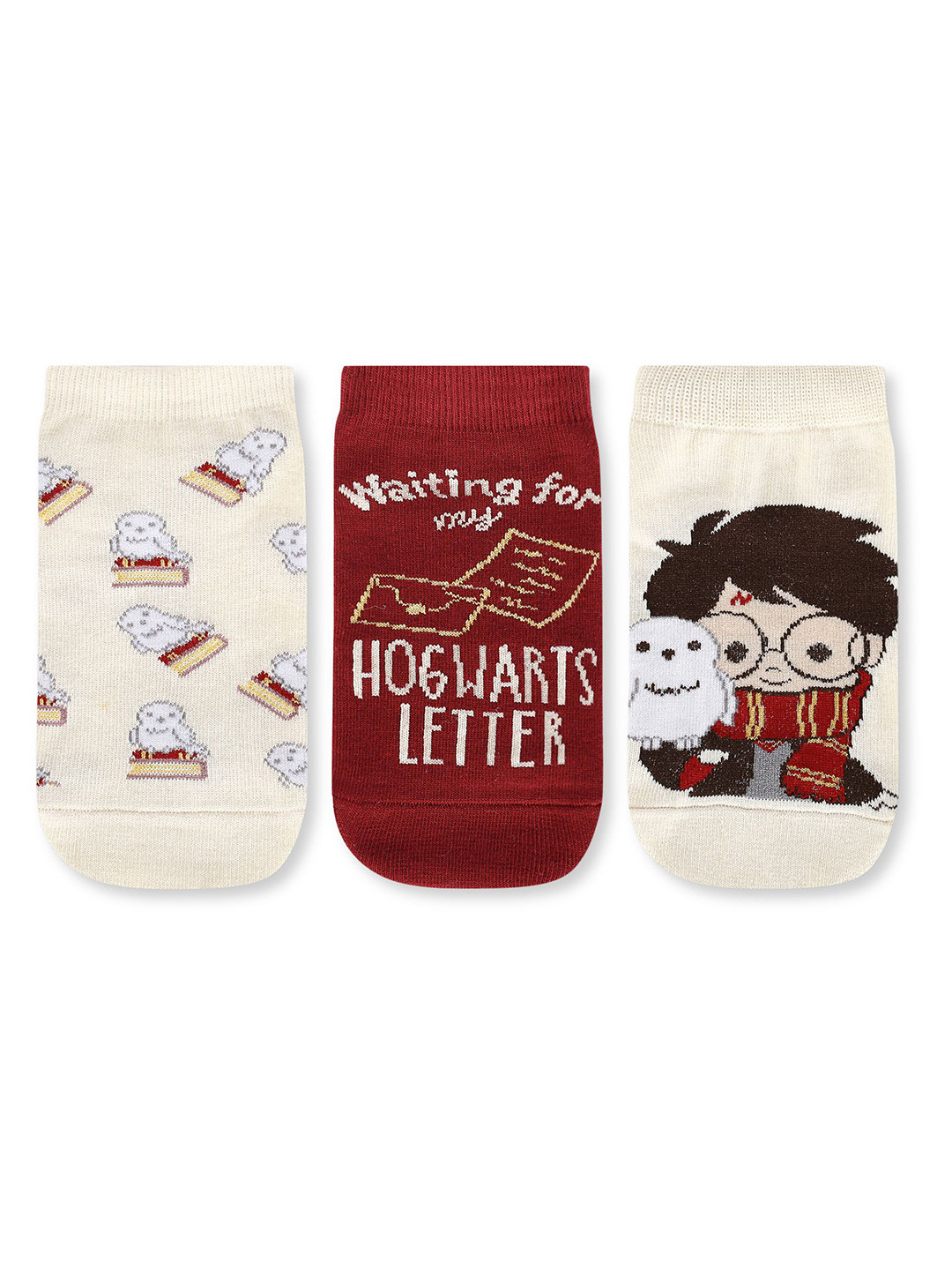 Socksxpress Harry Potter Pack of 3 Women Lowcut Ankle Socks