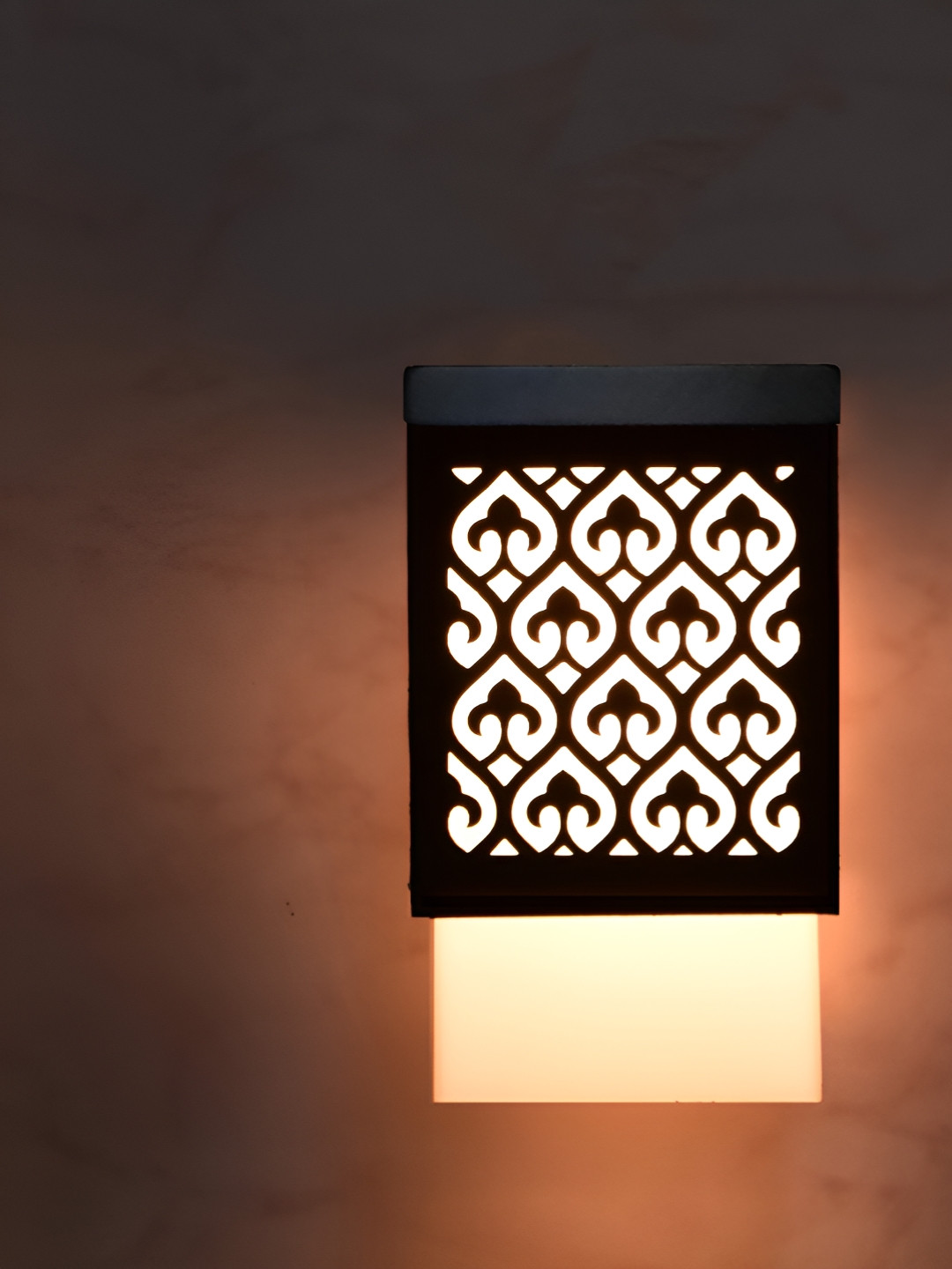 Gojeeva Black & White Textured Wooden Square Shaped Celling Lamp