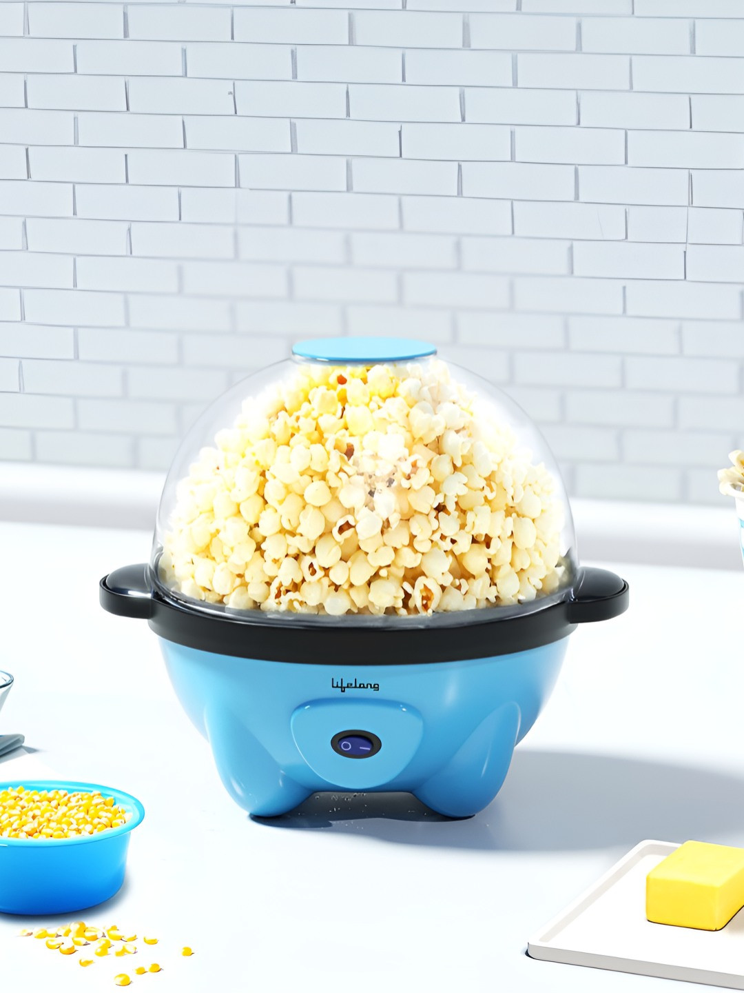 Lifelong Blue Electric Non Stick Popper Popcorn Maker