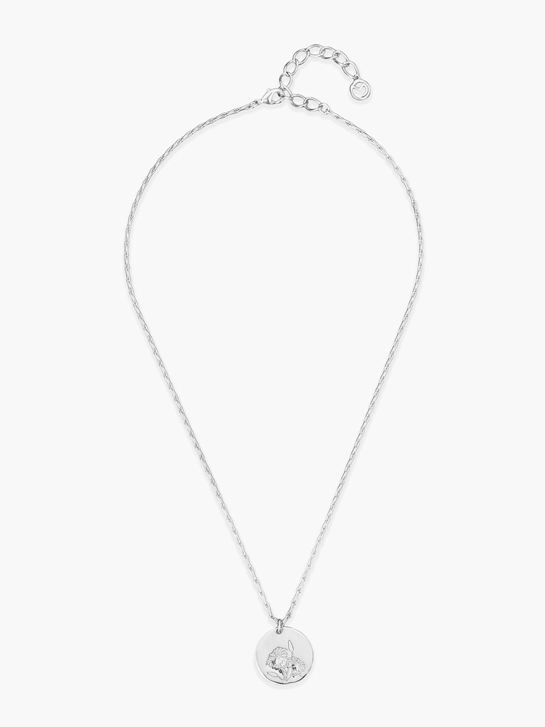 Mareeci 925 Sterling Silver-Plated Daisy Medallion Circular Pendant