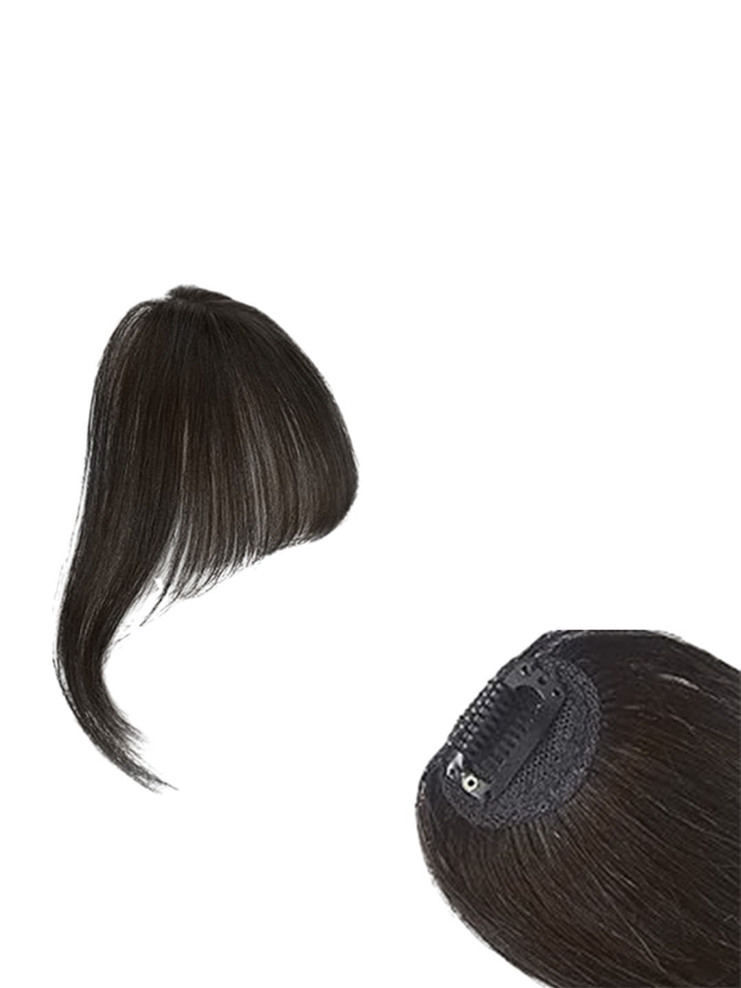 D-Divine Clip-In Straight Bangs Hair Extension- Black - 8.6 Inch