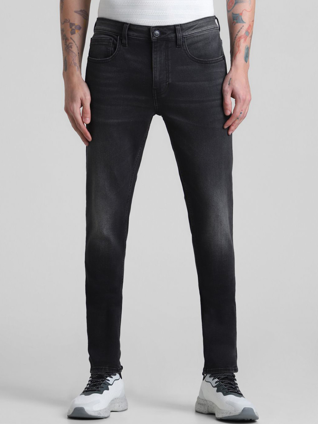 Jack & Jones Men Ben Light Fade Stretchable Jeans