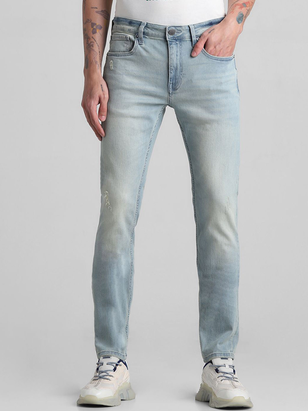 Jack & Jones Men Ben Mildly Heavy Fade Stretchable Jeans