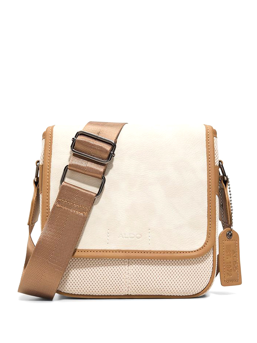 ALDO Men SEAWAVE Textured Structured Leather Sling Bag