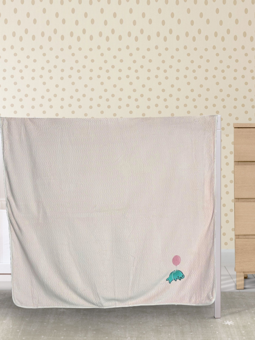 Florida Beige & Green Fleece Single Bed Blanket