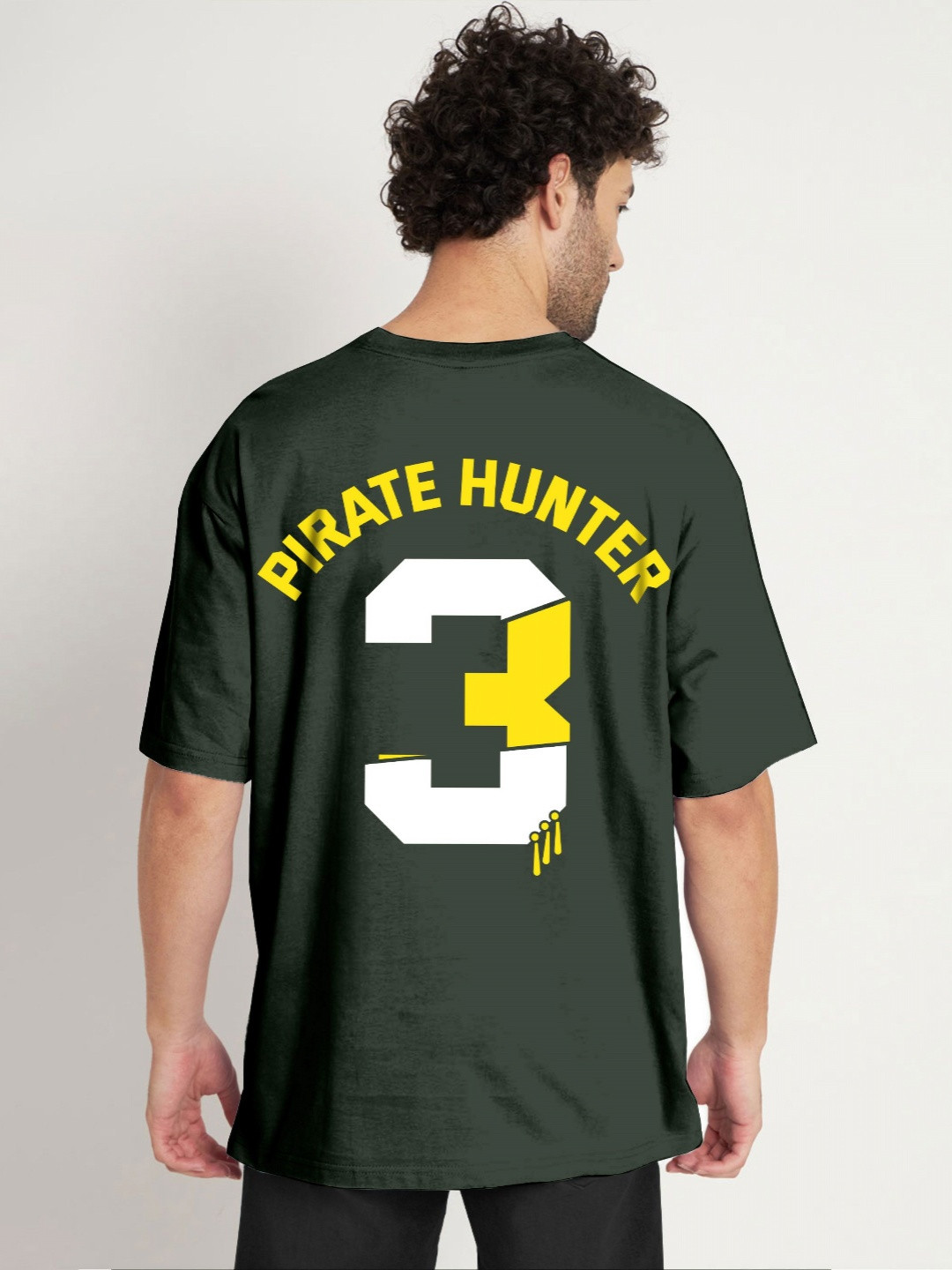 COMICSENSE One Piece Anime Pirate Hunter Printed Cotton Drop Shoulder Oversize T shirt