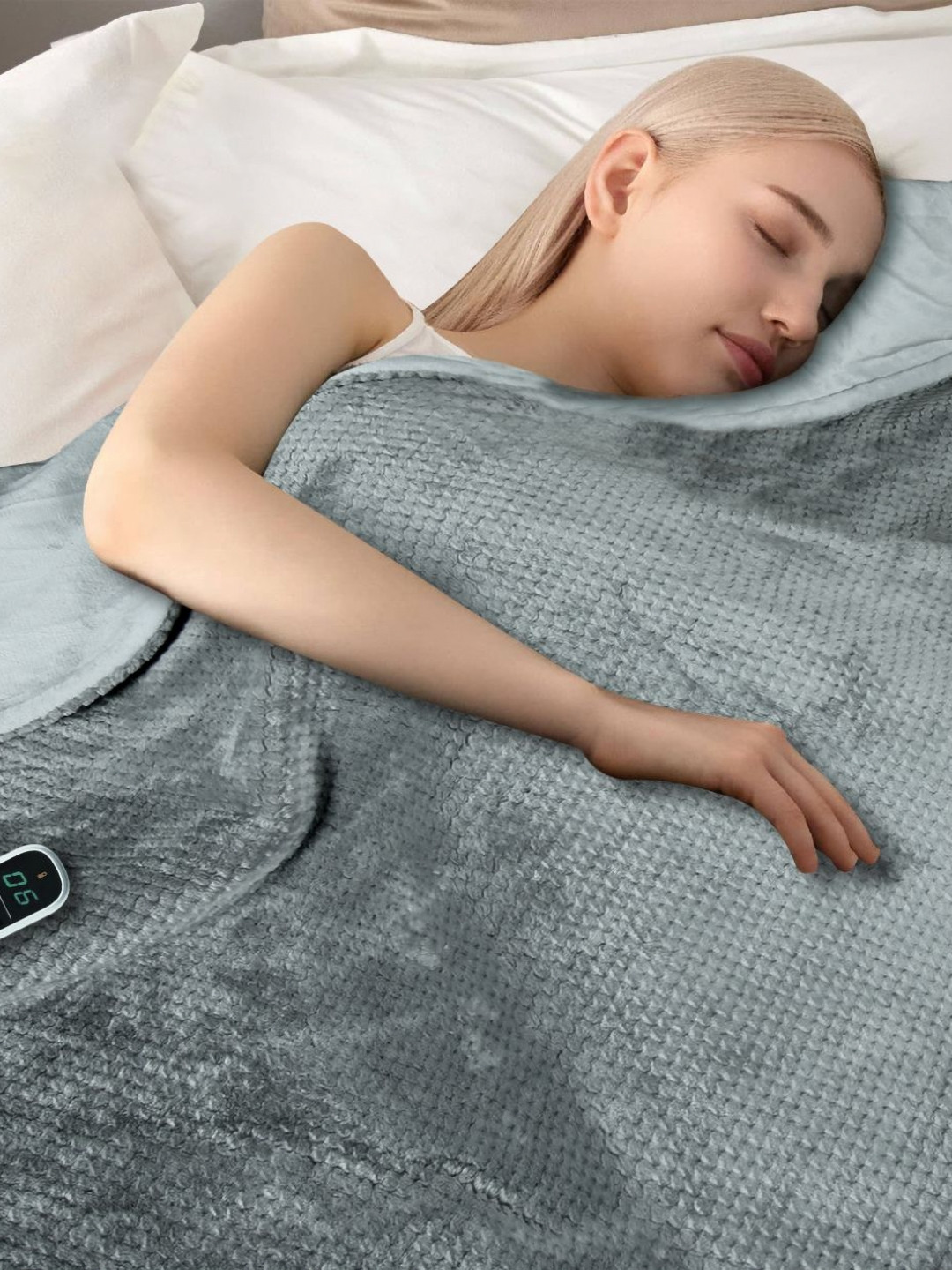 Florida Grey Fleece 300 GSM Double Bed Blanket