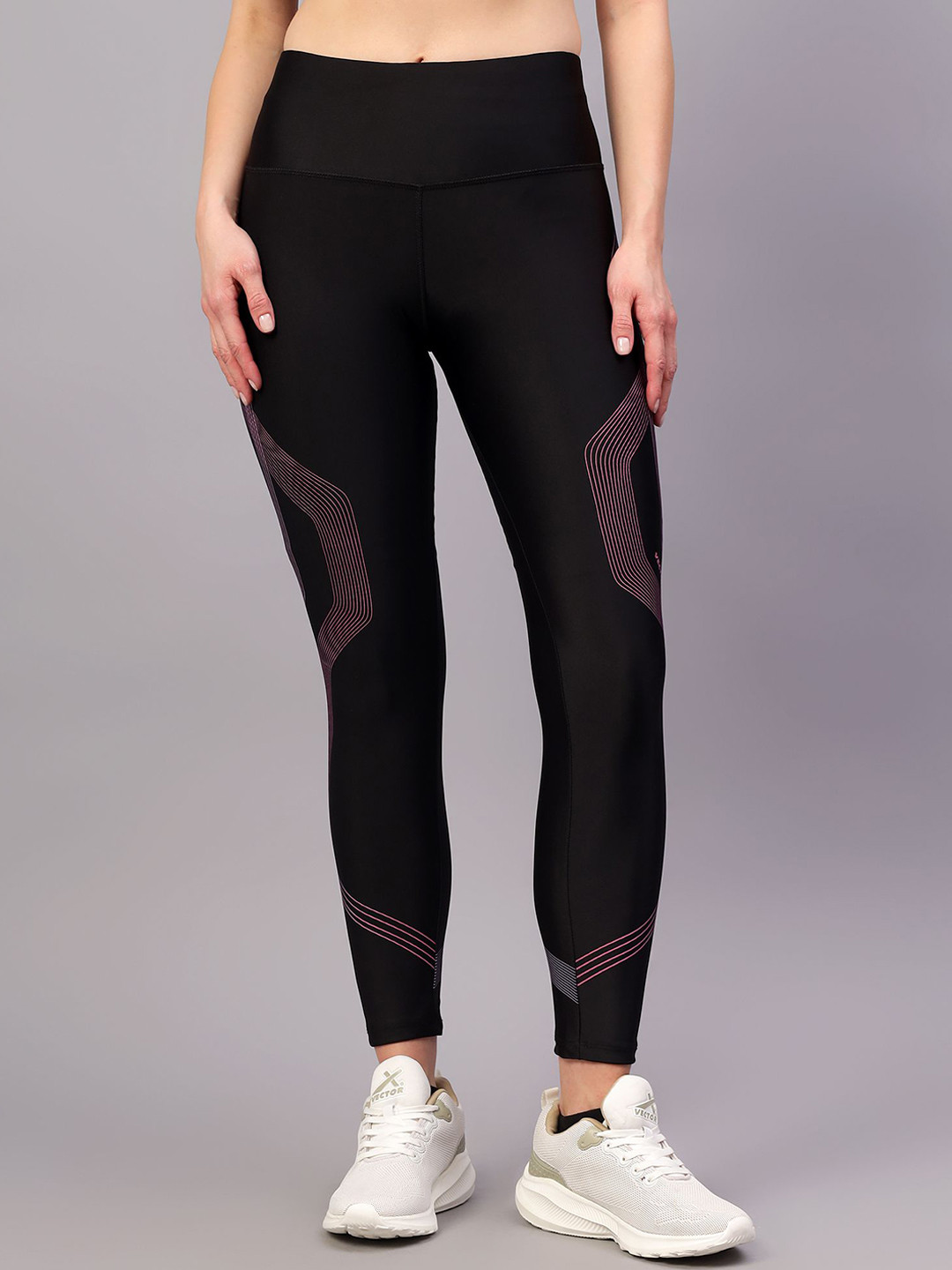 VECTOR X Women Printed High Rise Ankle-Length Gym Tights
