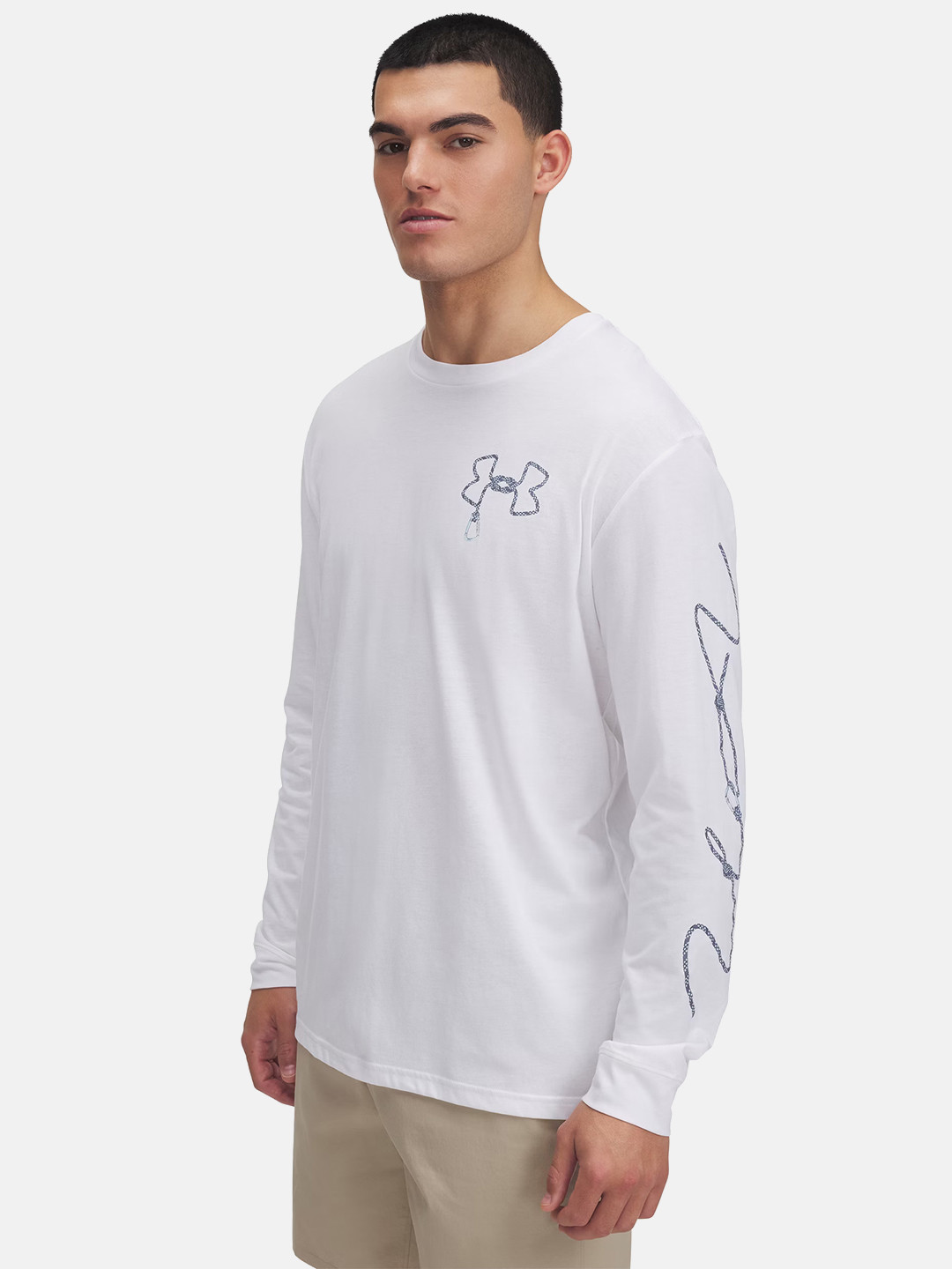 UNDER ARMOUR Conversational Printed Drop-Shoulder Sleeves Fit Outdoor Relaxed Fit T-shirt