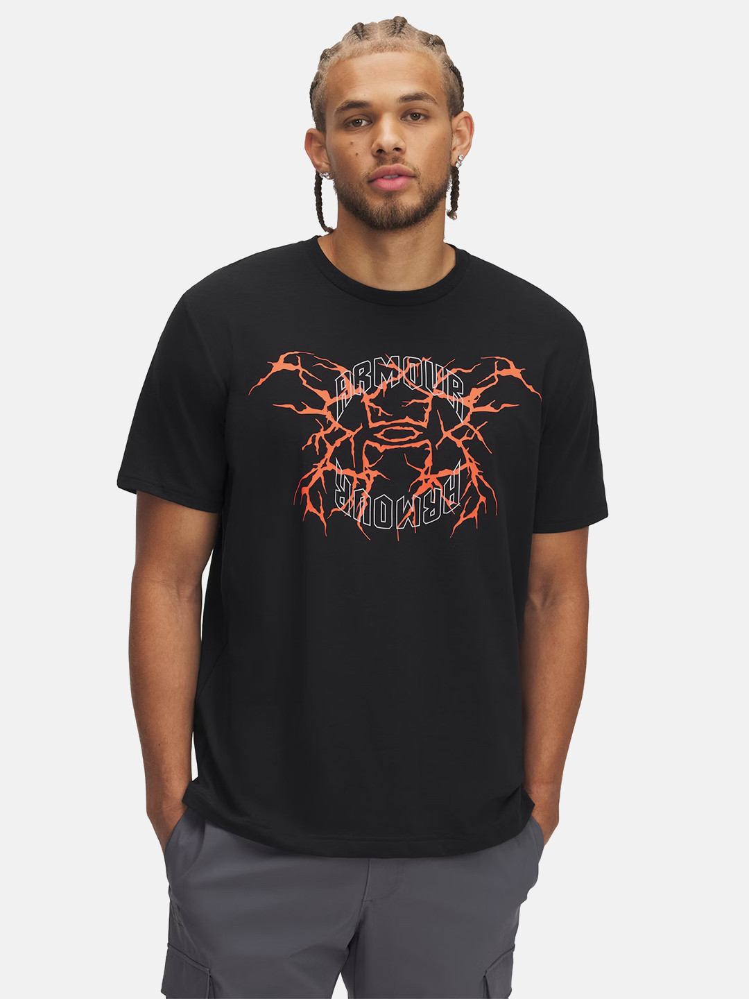 UNDER ARMOUR Thunder Brand Logo Printed Relaxed Fit Training Relaxed Fit T-shirt