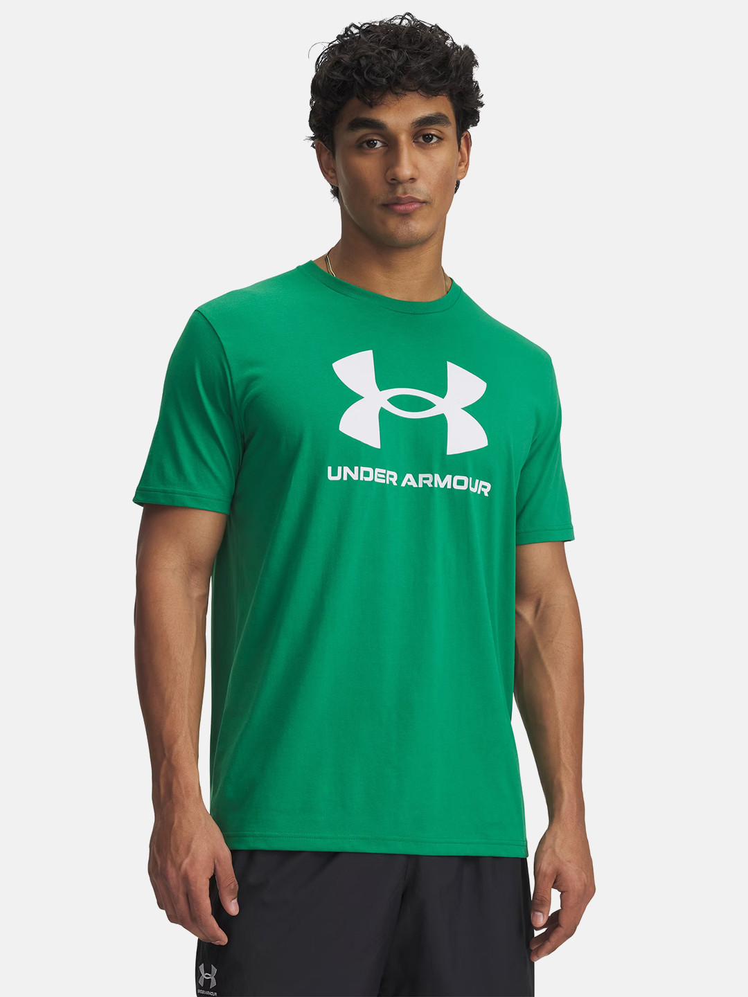 UNDER ARMOUR Brand Logo Printed Drop-Shoulder Sleeves Training Regular Fit T-shirt