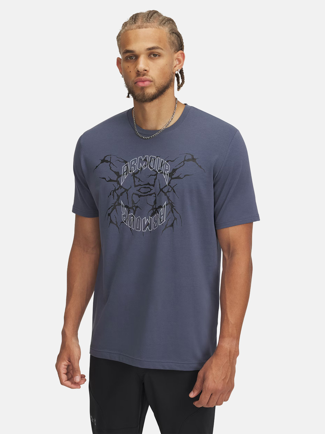 UNDER ARMOUR Fit Brand Logo Printed Training or Gym Relaxed Fit T-shirt