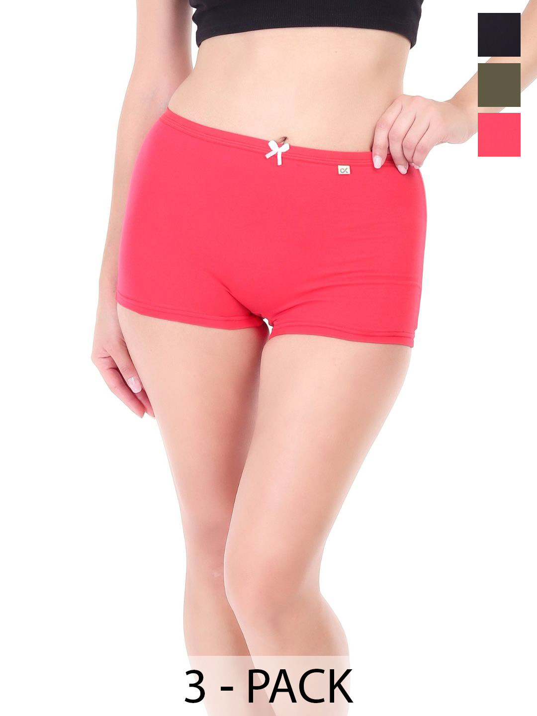 Xjarvis Pack Of 6 Mid-Rise Boy Shorts Briefs XJ-01-LB-PL-BRBL-6-S