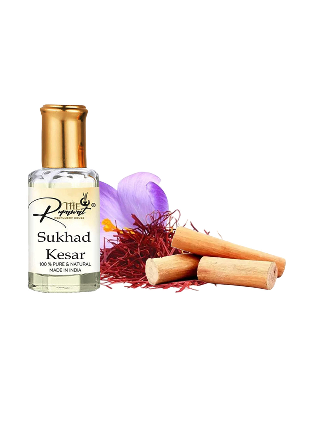 THE RUPAWAT Perfumery House Sukhad Kesar Natural & Alcohol-Free Attar - 12 ml