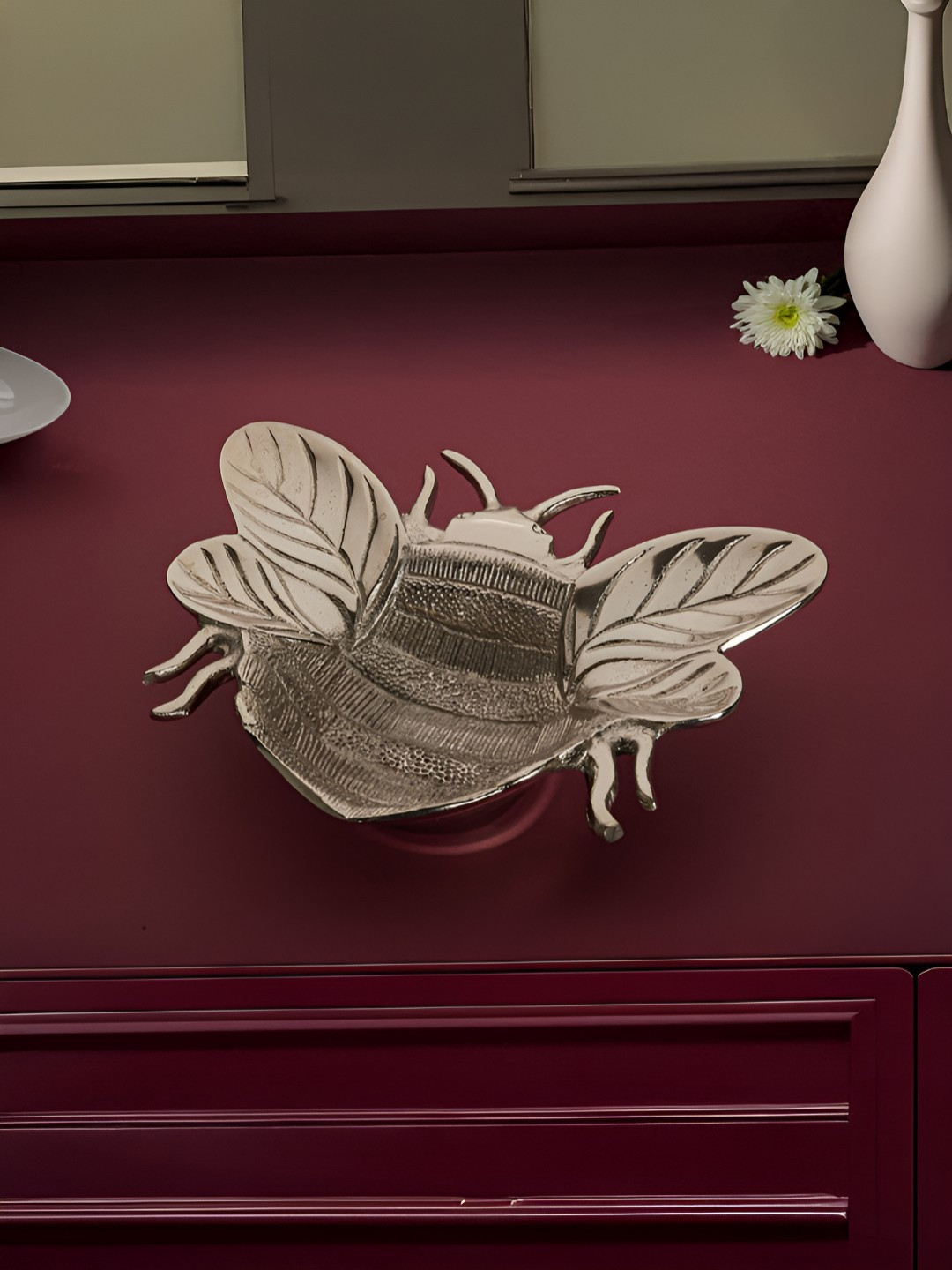 Troveas Silver-Toned BugBliss Snack Aluminium Serving Bowl