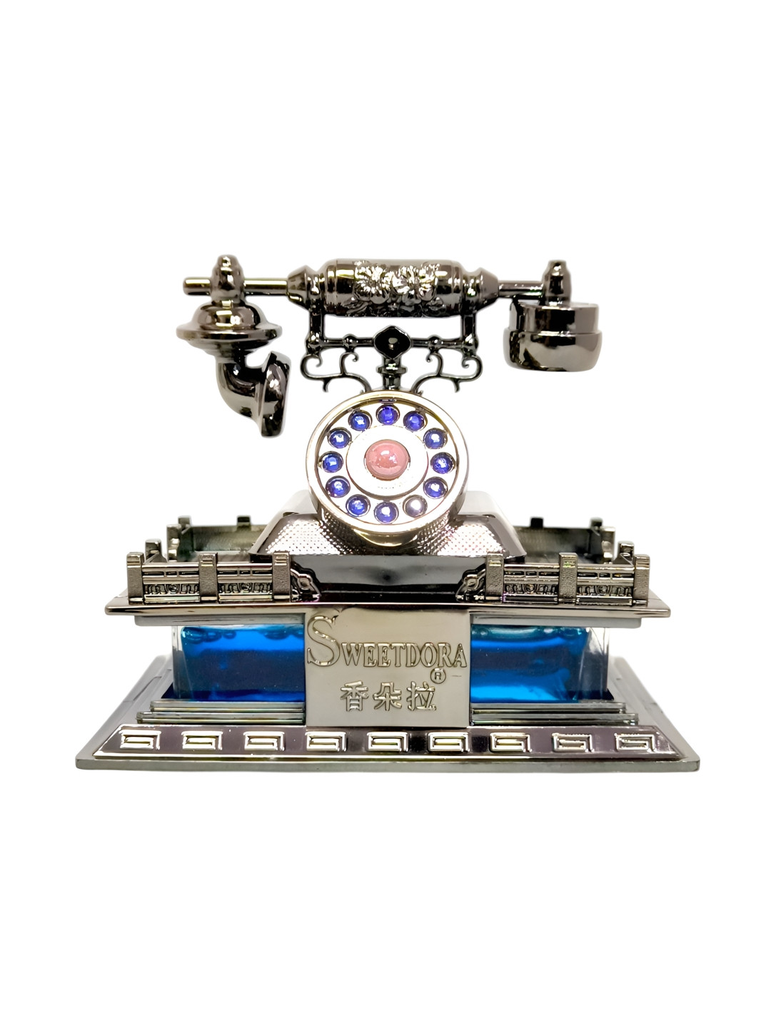 Extreme Karigari Telephone Car Freshener Bronze Metallic Living Room Tiny Showpiece - 3.7 Inches