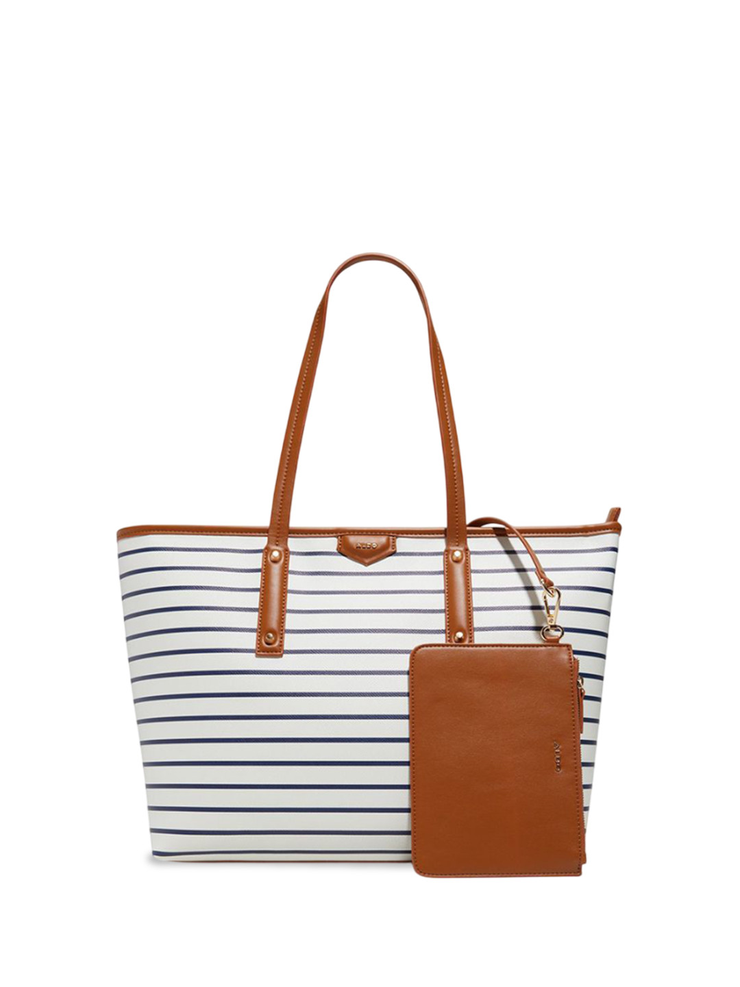 ALDO Women ADADER Striped Structured Shoulder Bag With Pouch