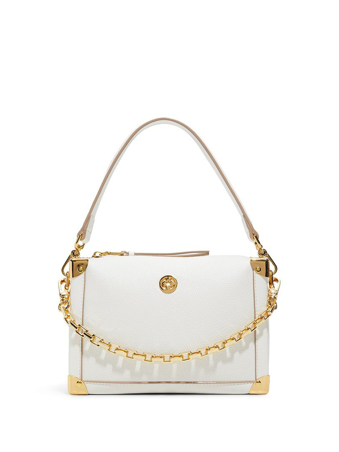 ALDO Women VALERIANA Solid Structured Leather Shoulder Bag