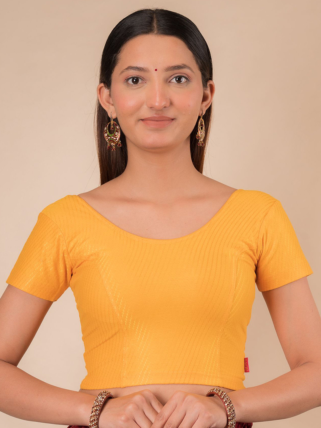 Bindigasm's Advi Self Designed Textured Slip On Saree Blouse