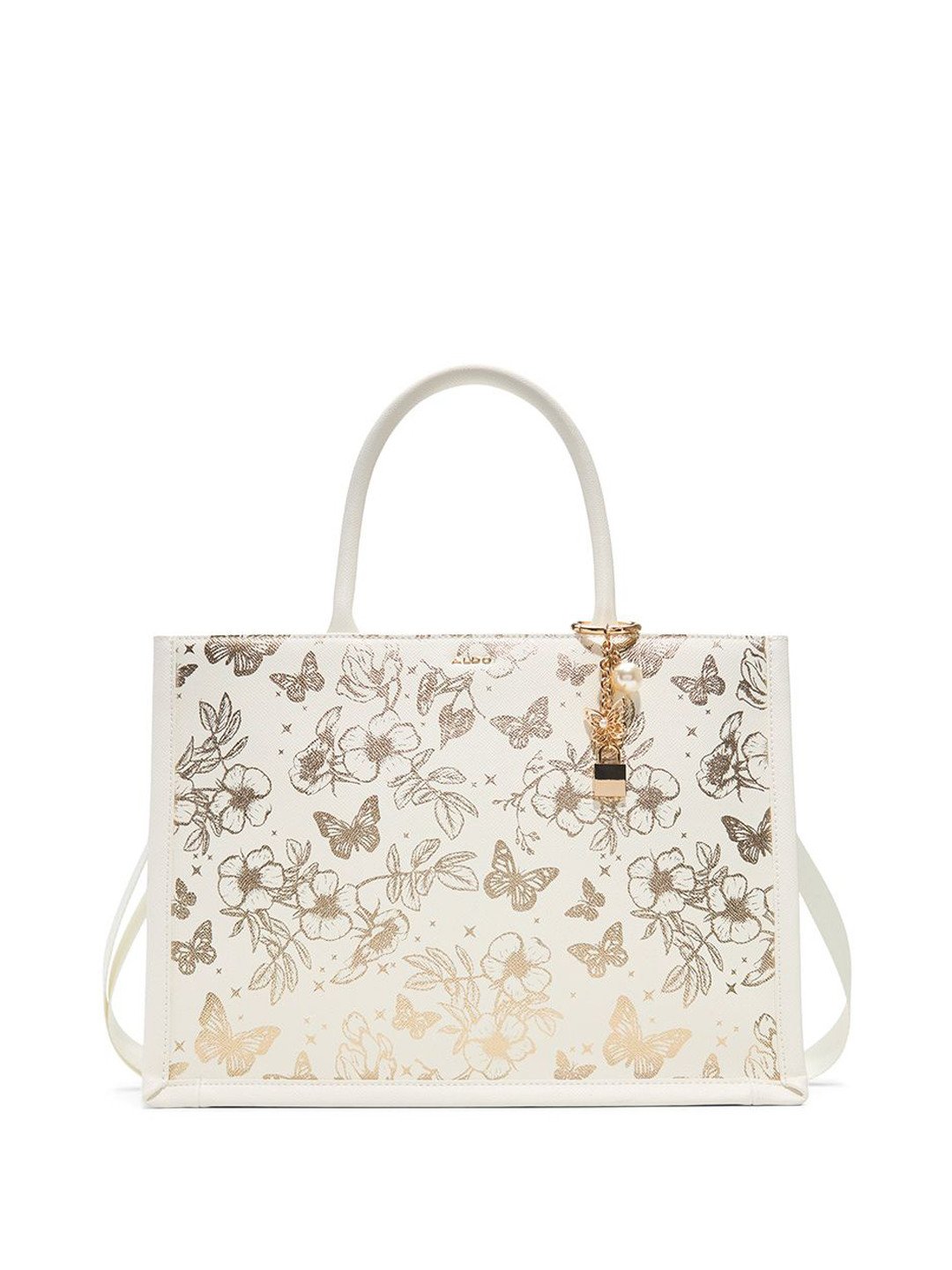 ALDO Women FLORENCY Floral Printed Structured Leather Handheld Bag