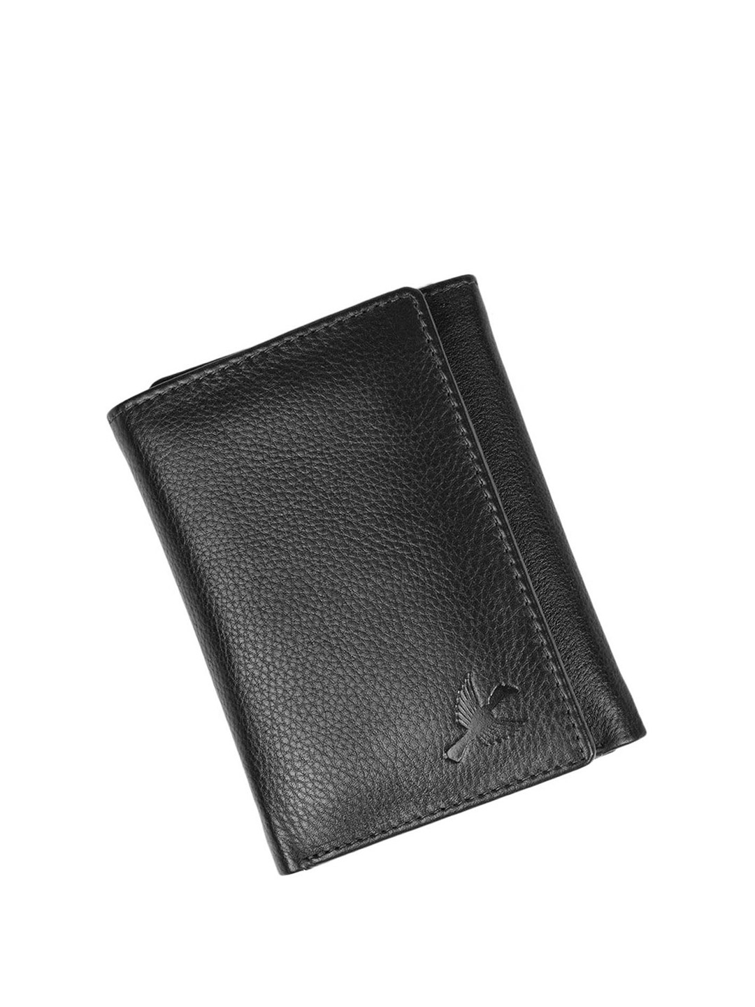 Hornbull Trifold Black RFID Protected Genuine Leather Two Fold Wallet