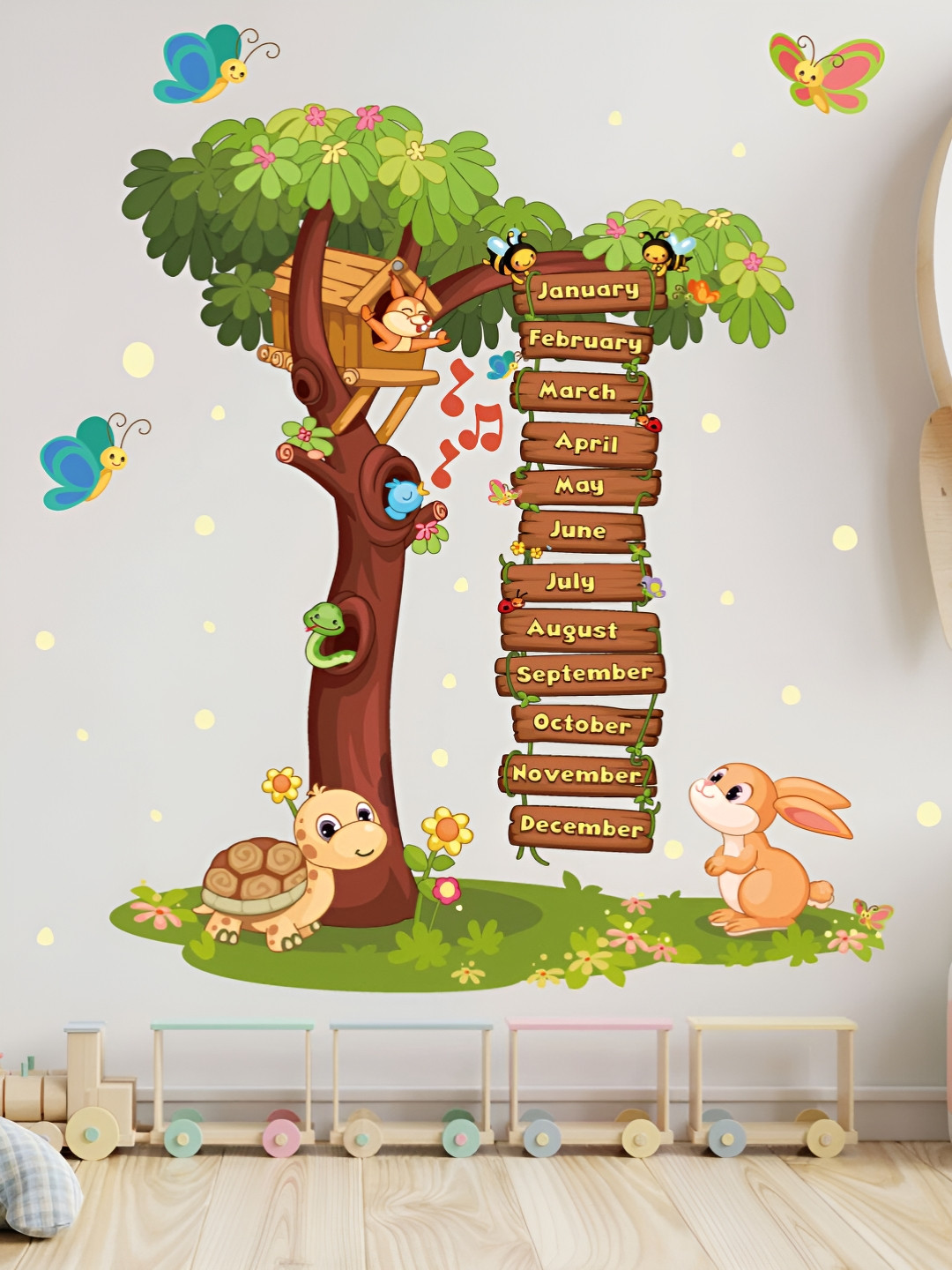 Jaamso Royals Green 2 Pieces Printed Waterproof Heat Resistant Self Adhesive Wall Sticker