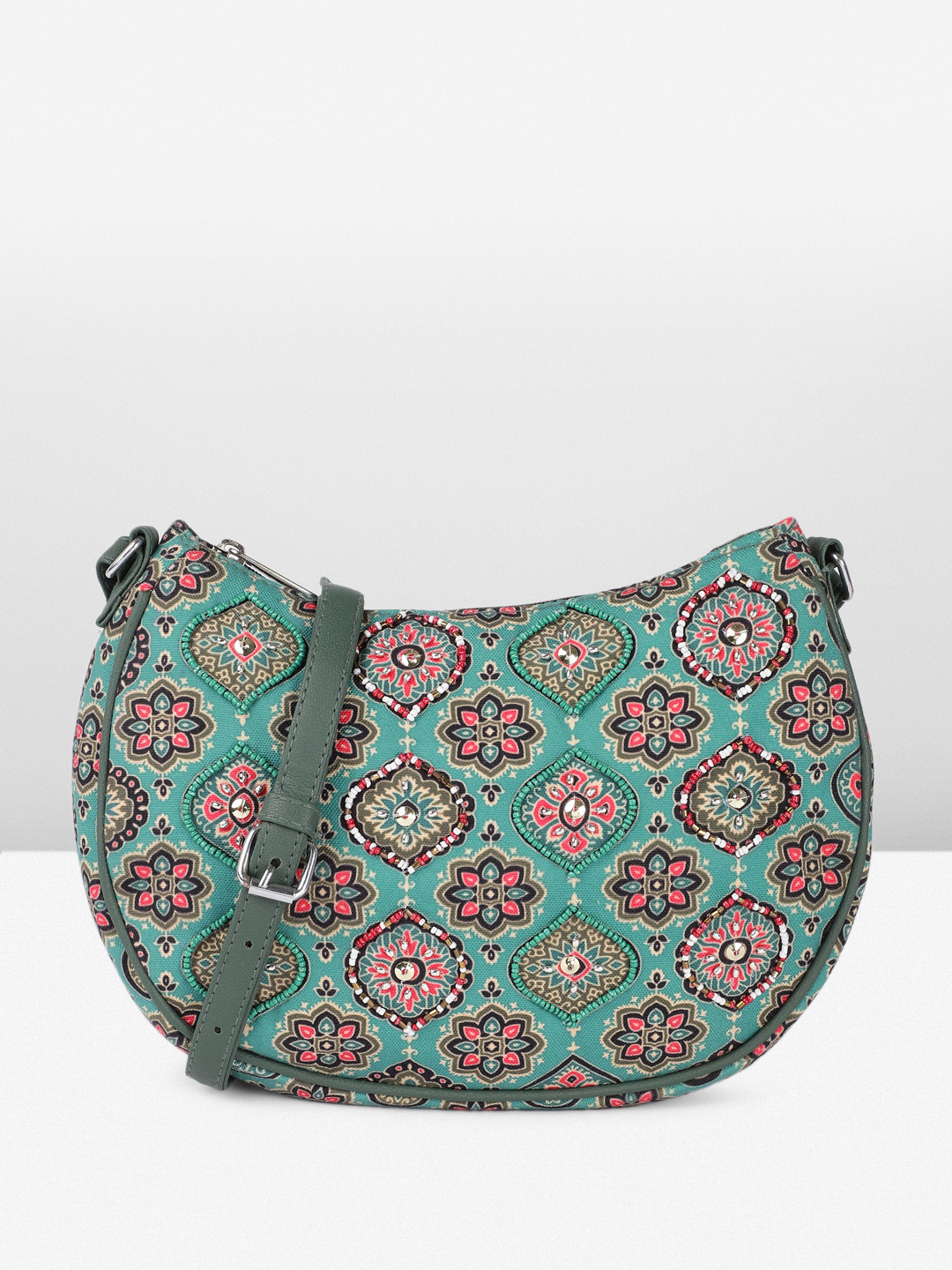 Anouk Ethnic Motifs Printed Cotton Structured Sling Bag