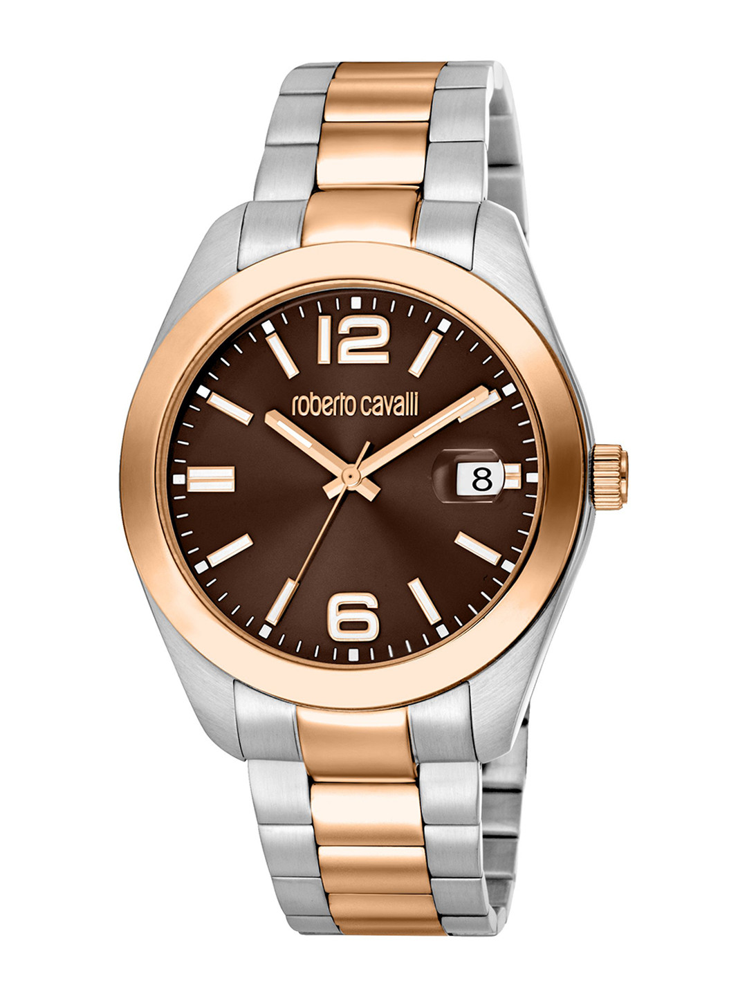 Roberto Cavalli Men Dial & SS Bracelet Style Straps Analogue Automatic Watch RC5G051M0085