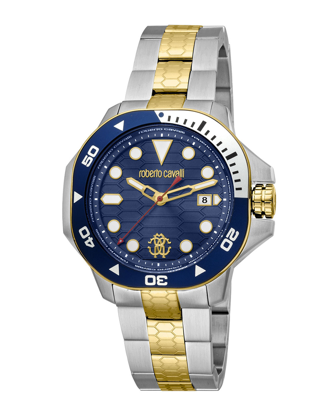 Roberto Cavalli Men Embellished Straps Analogue Automatic Watch RC5G044M0035