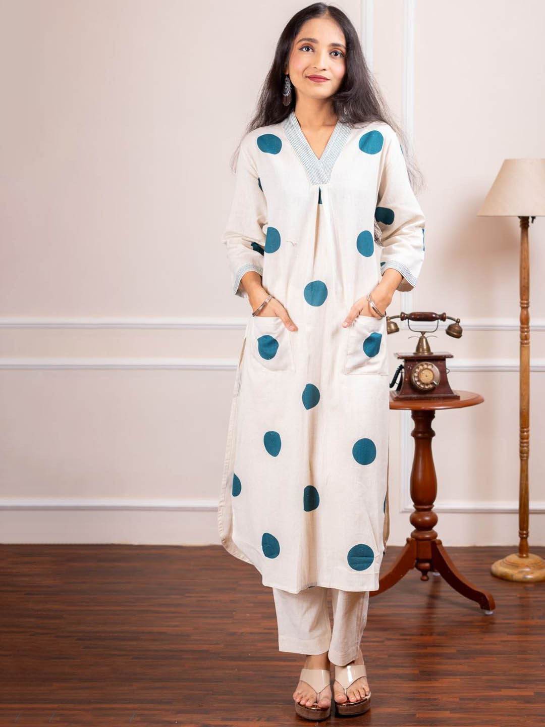 Atha Fashion Women Geometric Printed Regular Pure Cotton Kurta with Palazzo