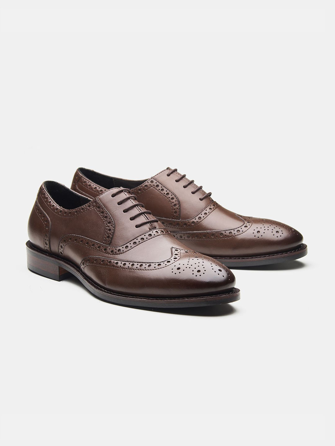 KOZASKO Men Leather Goodyear Welted Wingtip Formal Brogues