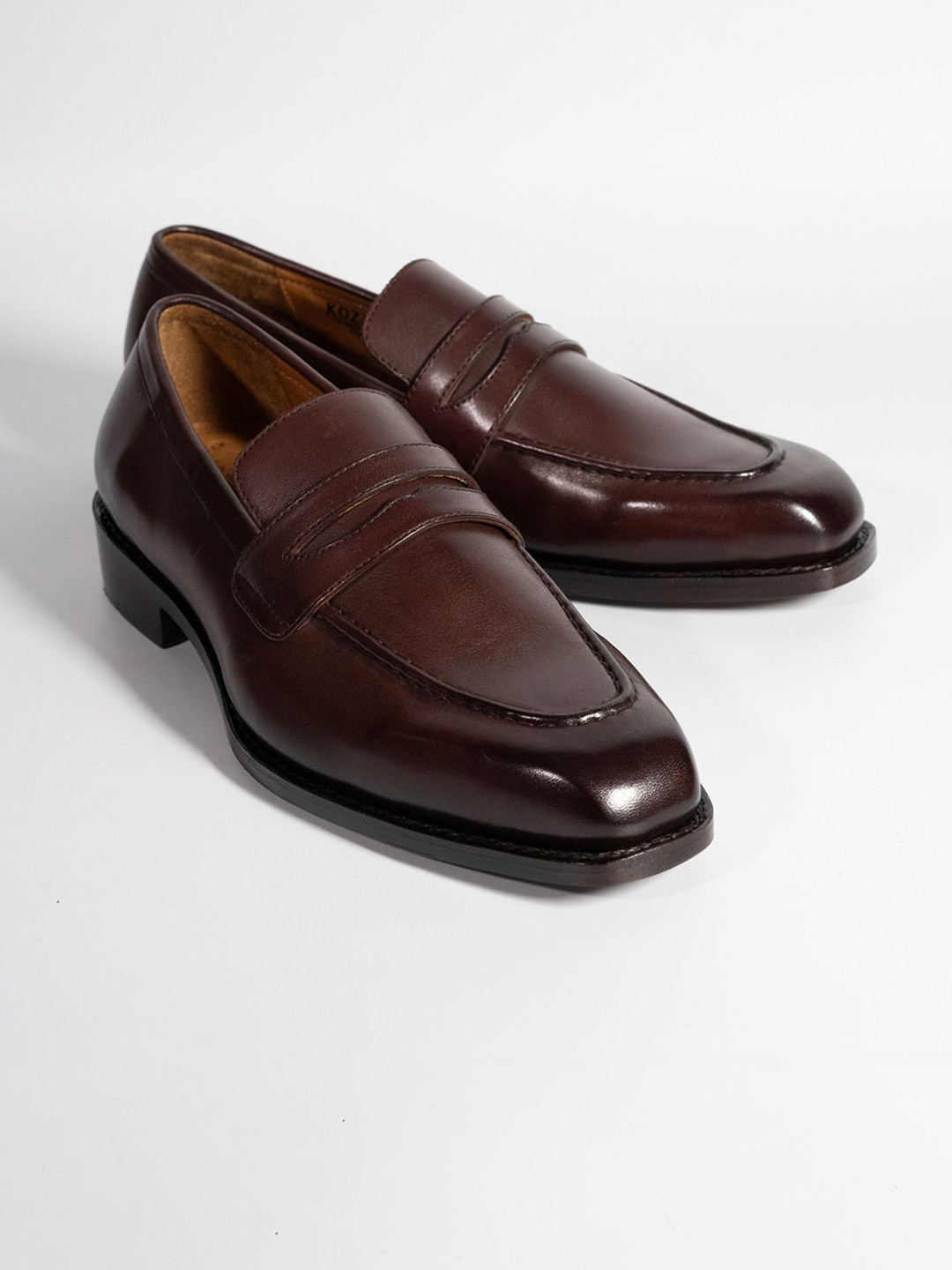 KOZASKO Men Goodyear Welted Chisel Toe Formal Penny Loafers