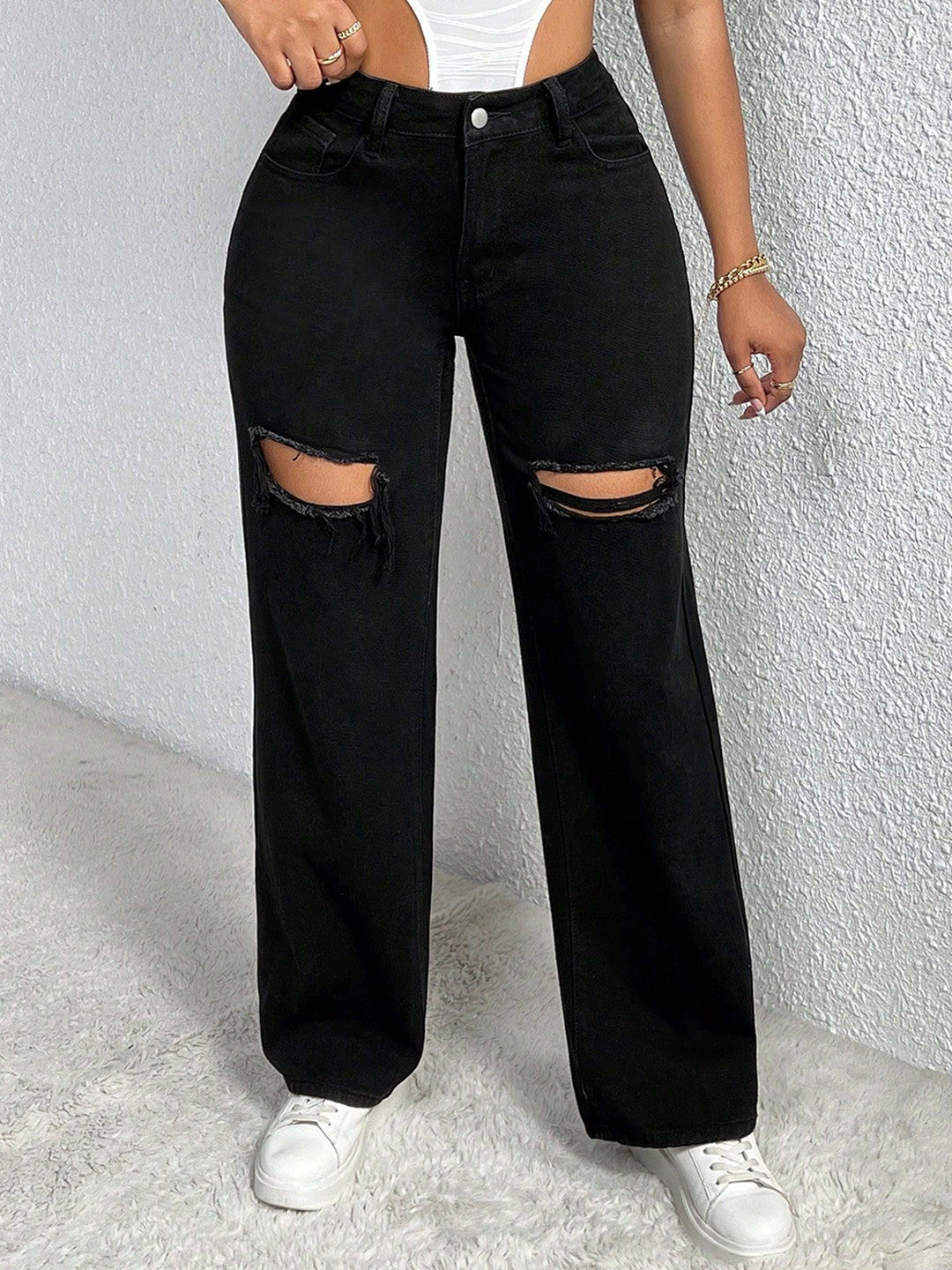 HIGH BUY Women Comfort Relaxed Fit Jeans
