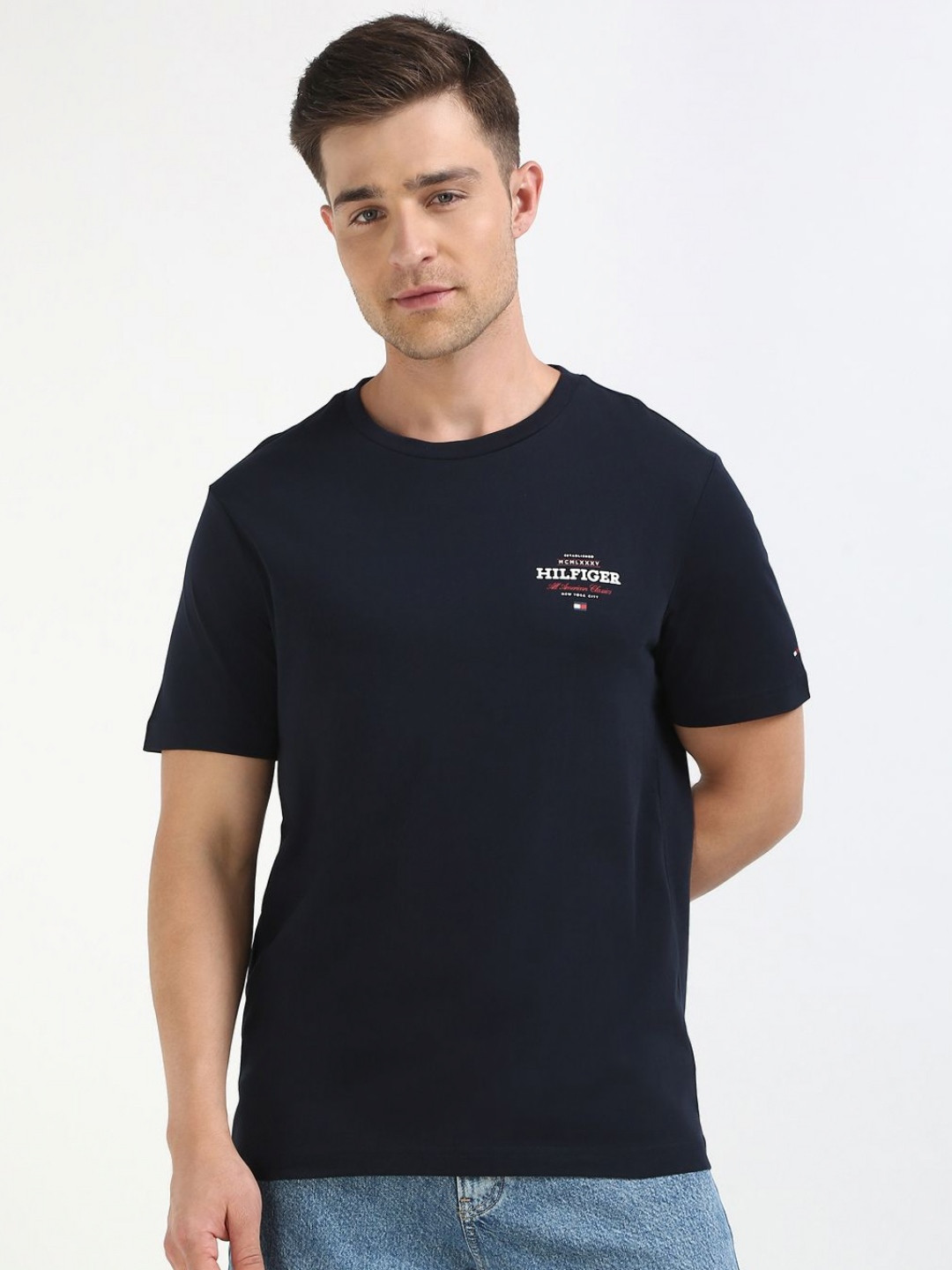 Tommy Hilfiger Men MONOTYPE Solid Round Neck Cotton T-shirt