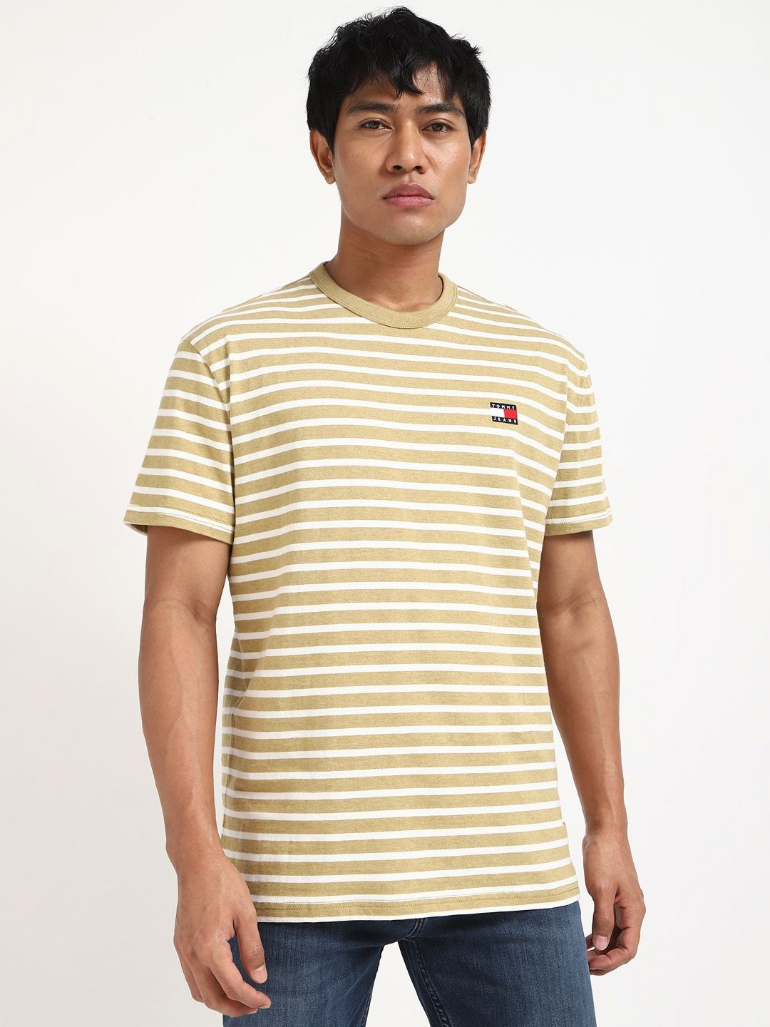 Tommy Hilfiger Men TJM Striped Round Neck Cotton T-shirt