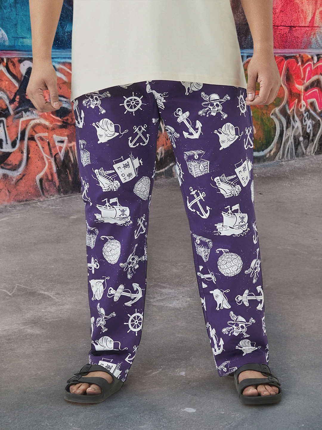 Bewakoof Plus Printed Pure Cotton Plus Size Lounge Pants