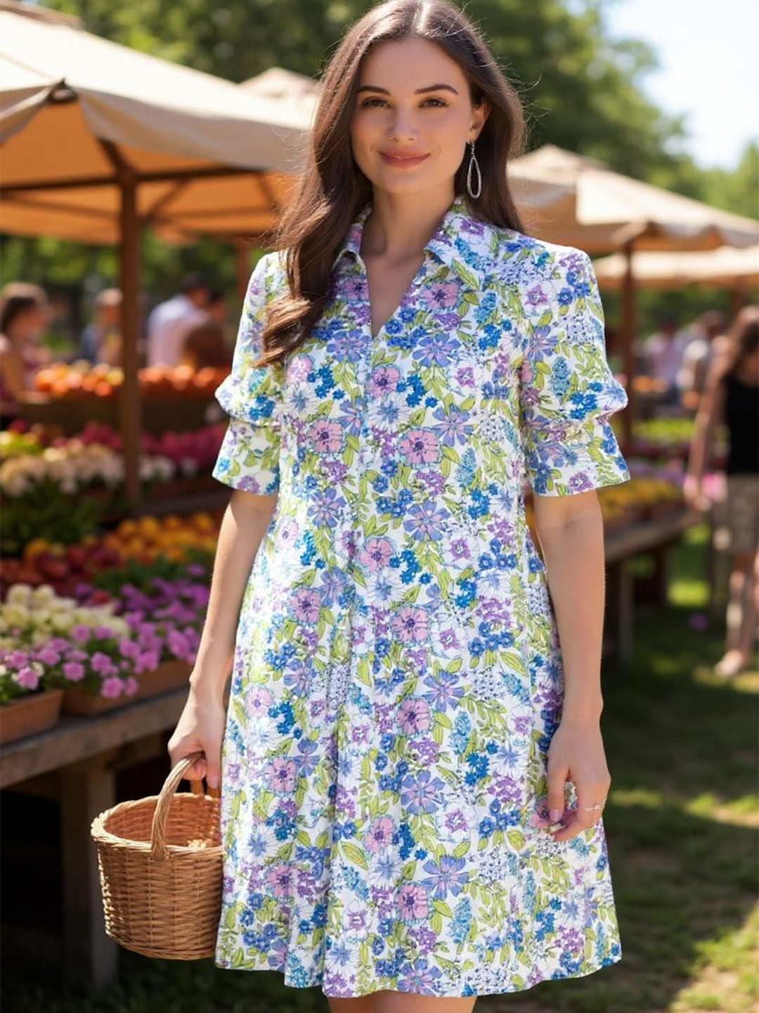 Hive91 Women Floral Printed A-Line Dress