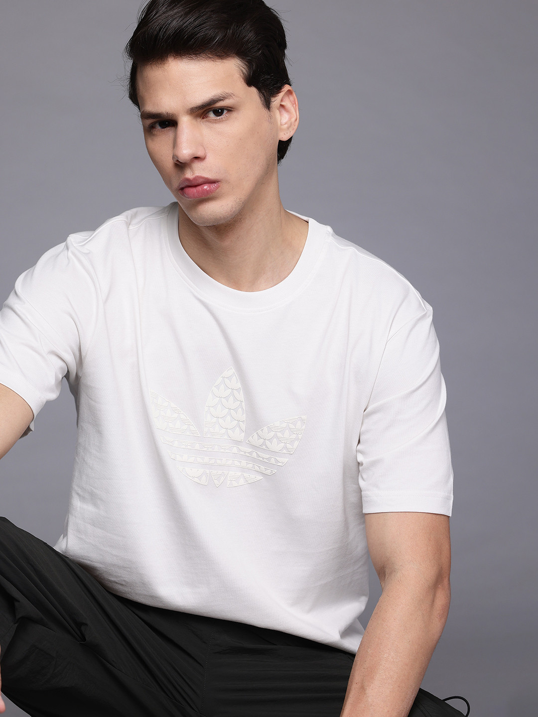 ADIDAS Originals Logo Print Pure Cotton T-shirt