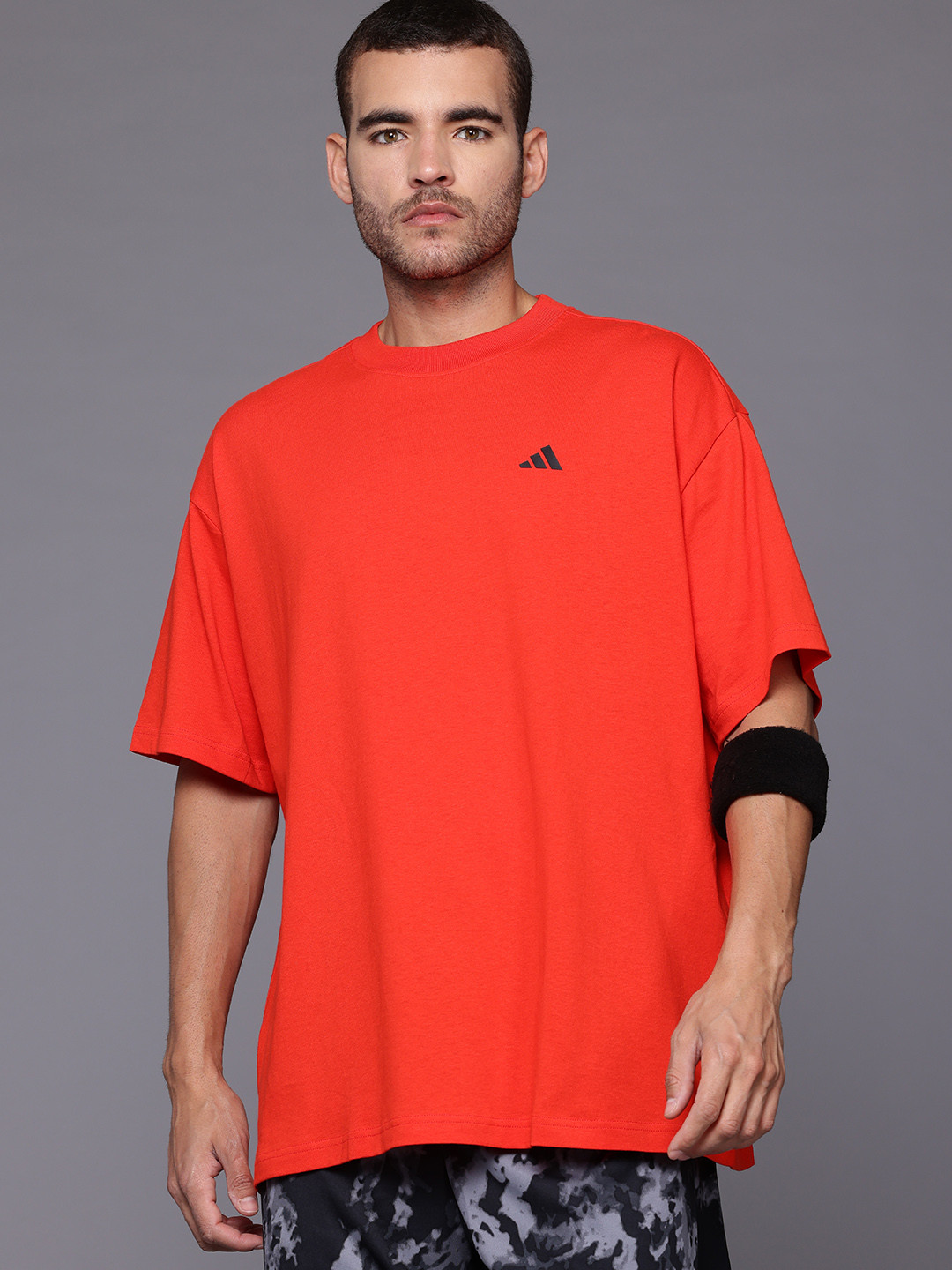 ADIDAS Printed Pure Cotton Basketball T-Shirt