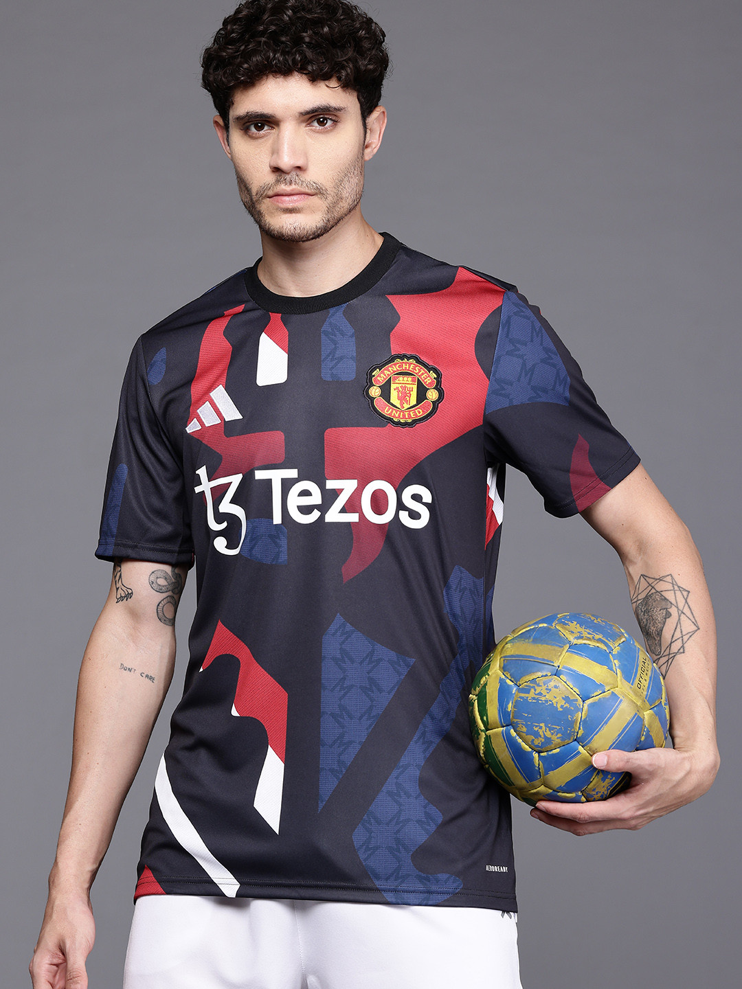 ADIDAS Abstract Print Aeroready Manchester United 24/25 Pre-Match Slim Football Jersey