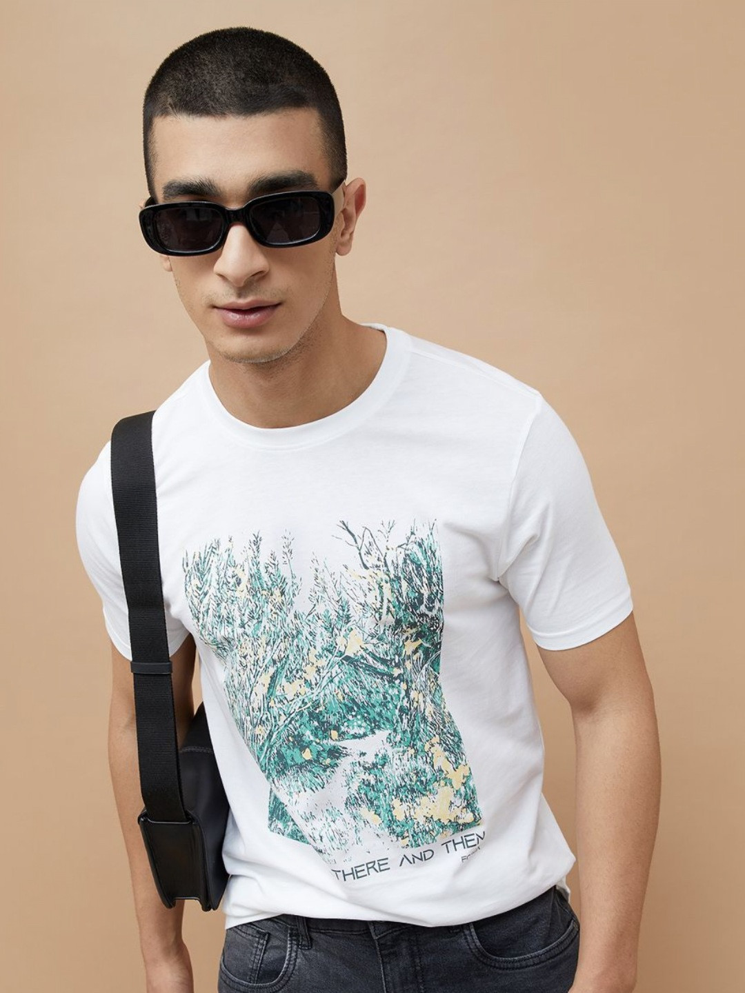 Forca Men Graphic Printed Round Neck Cotton T-shirt