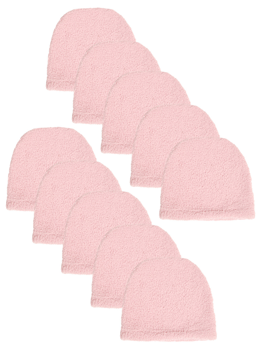 KLOTTHE Women Set Of 10 Light Pink Woolen Beanie Caps