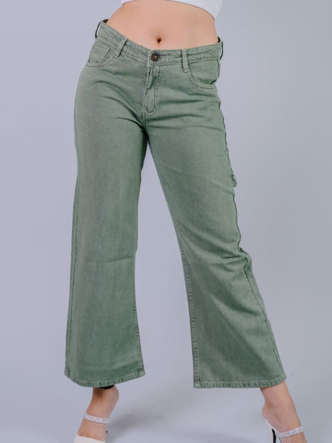 Wasomii Women High-Rise Stretchable Flared Jeans