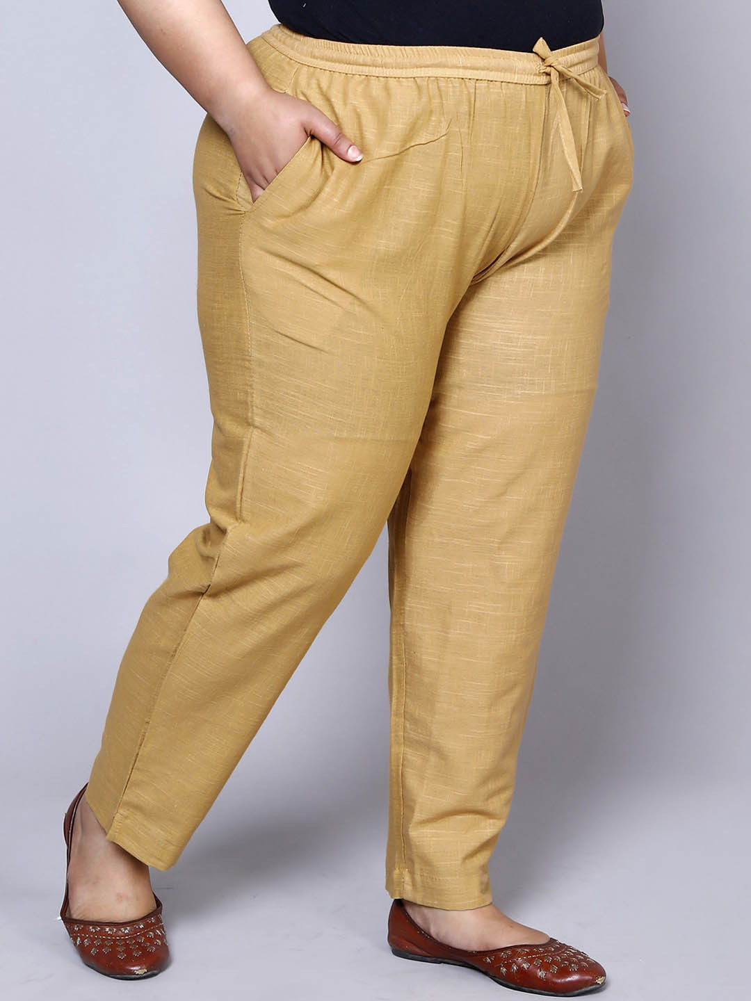 Prin Fashion House Women Relaxed Straight Leg  Pure Cotton  Easy Wash Trousers