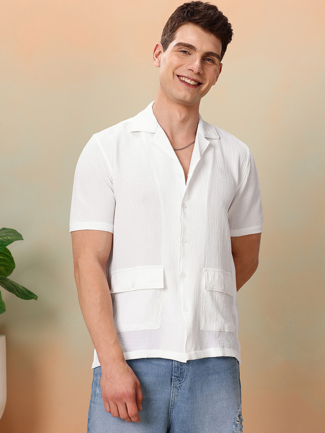 Mast & Harbour Crushed Casual Shirt