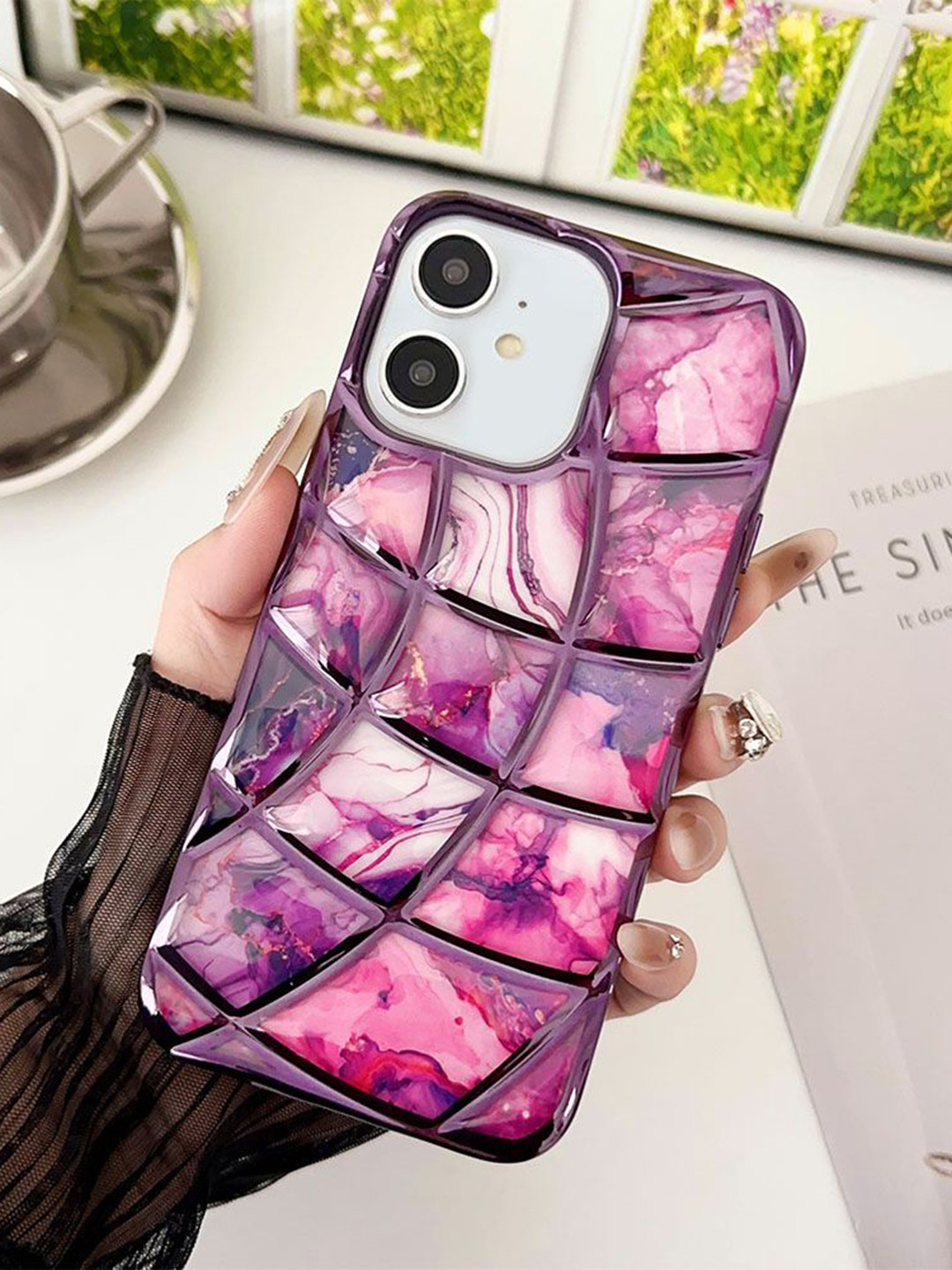 Luxury Kase  LK145 Electroplated Marble Look Soft Shell iPhone 12 Back Case