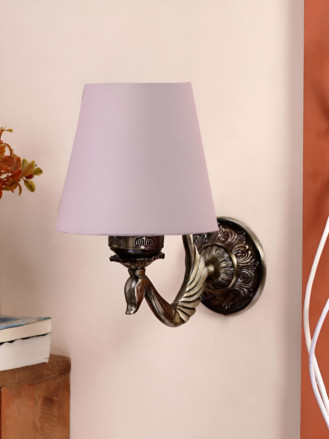 Aura Devansh Grey & Bronze-Toned Metal Frustum Shaped Wall Lamp